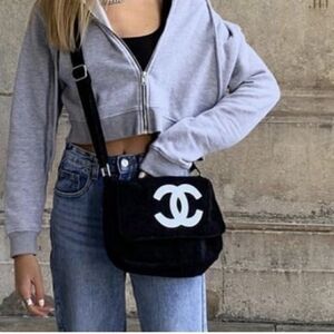 Chanel Precision (GWP/Novelty) Black PLUSHIE Crossbody Bag
